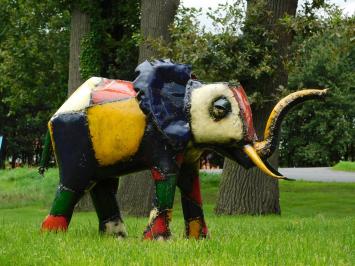 Handgefertigter, farbiger Elefant ''Kito'' – 100 x 65 cm – Metall