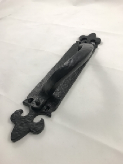 Beautiful door handle / handle, cast iron, matte black, right handle