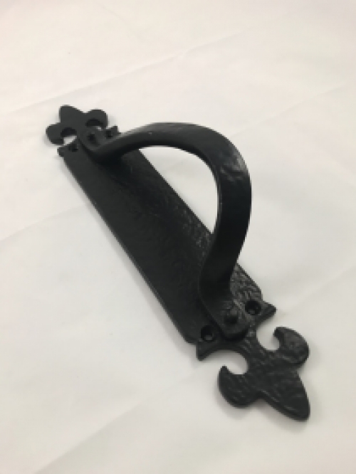Beautiful door handle / handle, cast iron, matte black, right handle