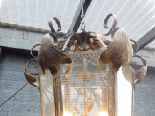 Wonderful antique hefty hanging lantern, great beautiful unique piece!!! UNIQUE SO 1 X!!!