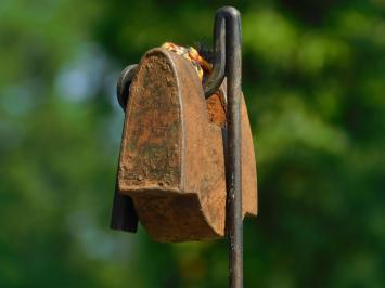 Medieval Padlock with Key on Stand - Decorative Masterpiece of Nostalgia