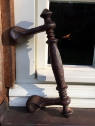 Handle, door handle for antique front door, door handle made of heavy iron, very solid!!!