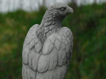 Havik van Steen - Wit met Grijs - Dierensculptuur