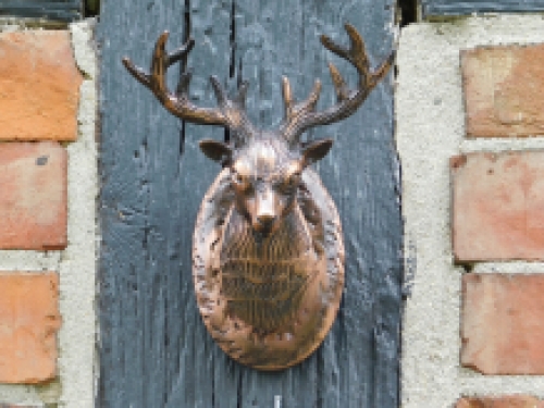 Door knocker deer - antique iron - copper colour