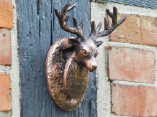 Door knocker deer - antique iron - copper colour