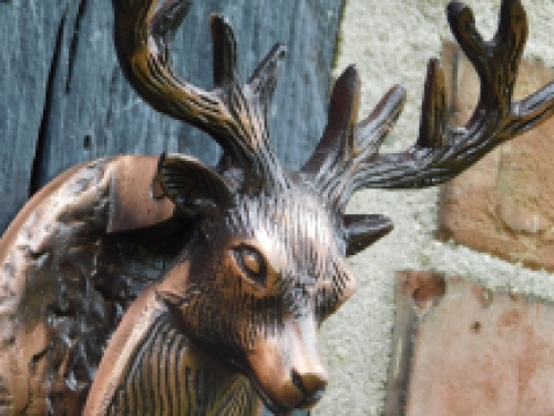 Door knocker deer - antique iron - copper colour