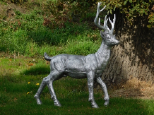 Statue Stag XL - silver-coloured - polystone