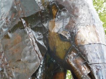 XXL-Elefant, handgefertigt – Metall – ca. 225 x 250 cm – Braune Ausführung