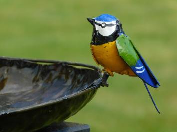 Vogelbad / Voederschaal Met 2 Vogeltjes – Metaal – Ø 45 cm – Handgemaakt