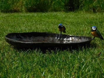 Vogelbad / Voederschaal Met 2 Vogeltjes – Metaal – Ø 45 cm – Handgemaakt