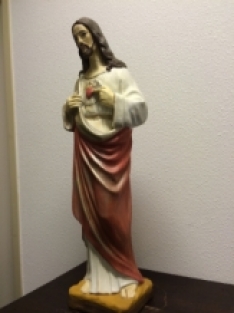 Herz-Jesu-Statue, Vollstein, original Kirchenstatue in Farbe