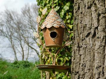 Hanging Birdhouse - 60 cm - Incl. hook - Copper look