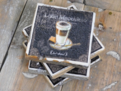 Set van 4 onderzetters Old Dutch - 'Latte Macchiato'