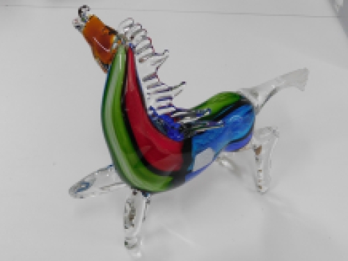 Glass blown Murano style horse, full of color, beautiful design. LAST!!