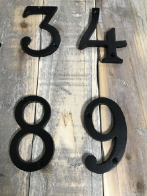 House numbers 0 to 9 - Black - Iron