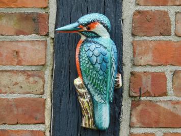 Kingfisher in Colour - 27 cm - Cast iron - Wall decoration
