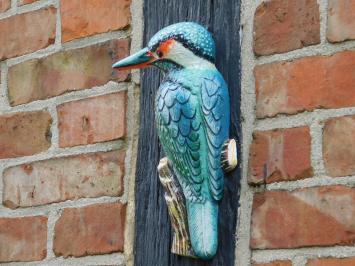 Kingfisher in Colour - 27 cm - Cast iron - Wall decoration