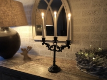 Candlestick 3-armed cast iron, black, super beautiful!!