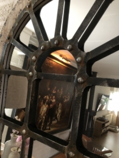 Large substantial stable window mirror, very nice in shape and robust in execution.