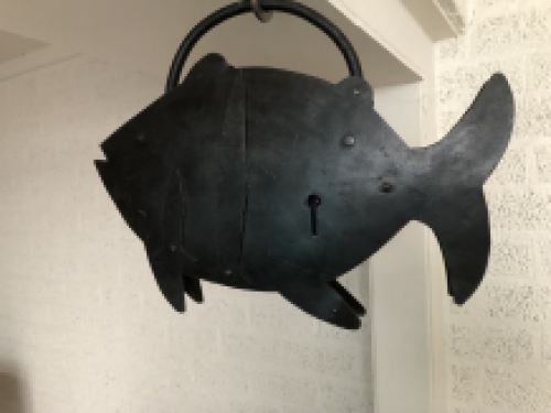 Large metal lock in the shape of a large fish, great and unique!!