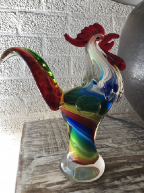 Glass blown rooster, fascinating beautiful craftsmanship and beautiful colors!!