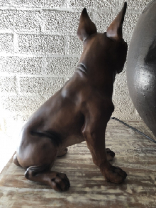 French bulldog model, craftwood-brown sitting., LAST!!