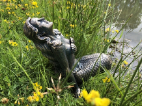 Beautiful mermaid cast iron bronze-brass statue.