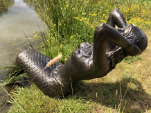 Schöne forsooth Meerjungfrau Gusseisen Bronze-Messing-Statue