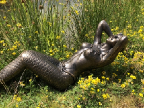 Schöne forsooth Meerjungfrau Gusseisen Bronze-Messing-Statue