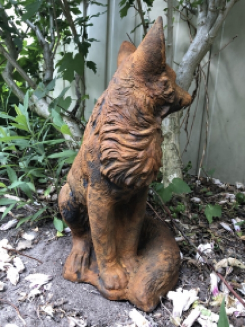 Fuchs, Steinskulptur, Fuchs Tierfiguren, Fuchs Gartenfiguren, Steinoxid