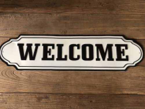 Wandbord, naamplaat XL, met tekst: WELCOME in old-look.