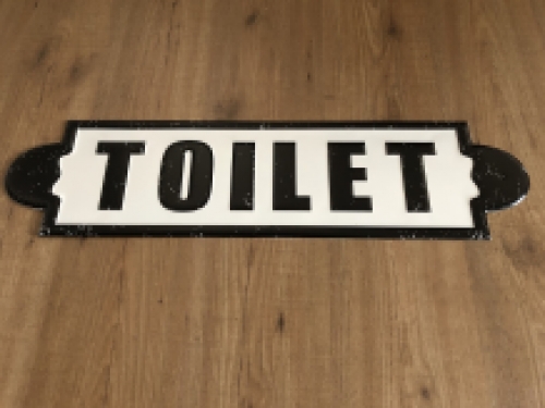 Wall sign, name plate XL, with text: Toilet in old-look.