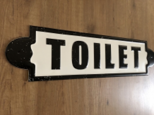 Wall sign, name plate XL, with text: Toilet in old-look.