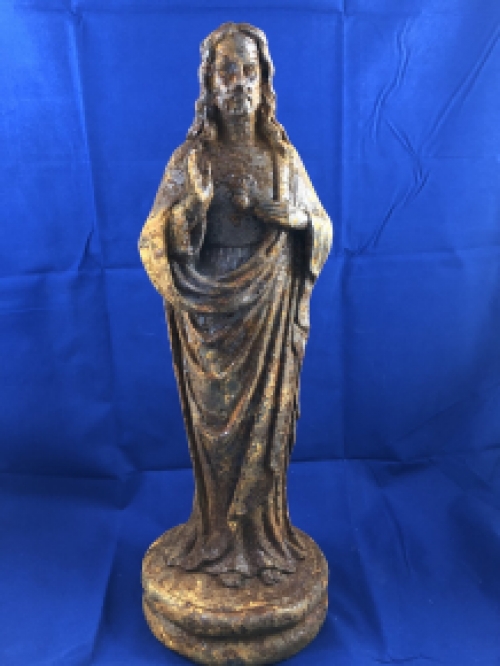 Jesus sacred heart statue, cast iron garden statue, beautifully designed heavy statue