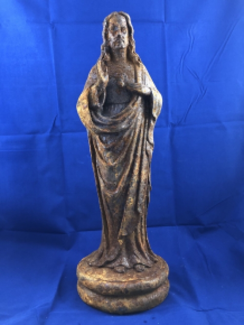 Jesus sacred heart statue, cast iron garden statue, beautifully designed heavy statue