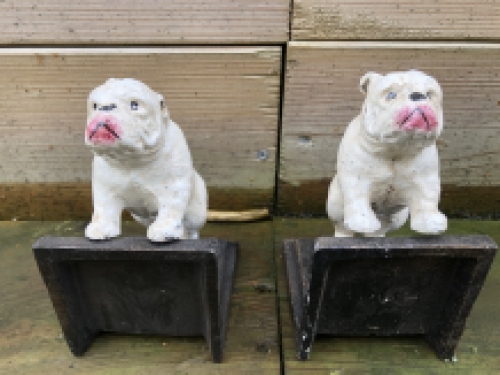 Set Buchstützen - Bulldogge - Gusseisen