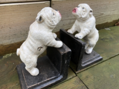 Set Buchstützen - Bulldogge - Gusseisen