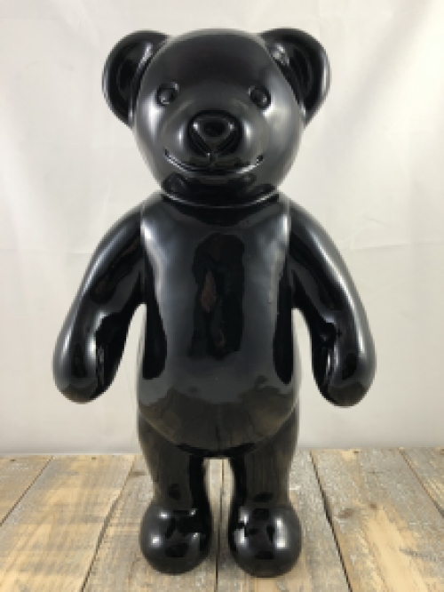 Beautiful black standing polystone bear.