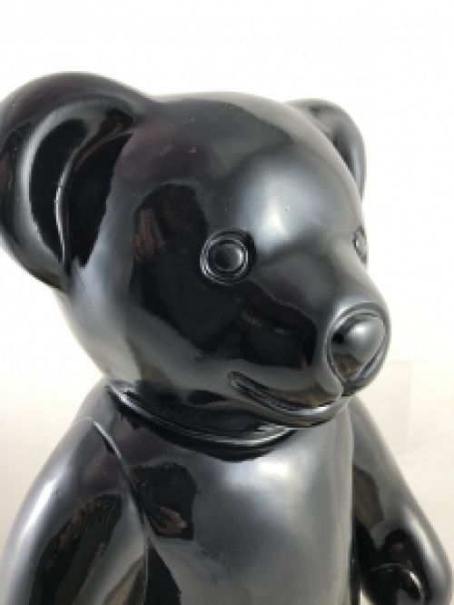 Beautiful black standing polystone bear.