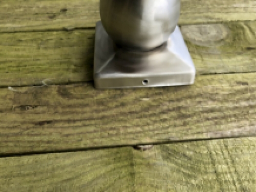 Pfostendeckel Edelstahl mit Kugel, 10 x 10