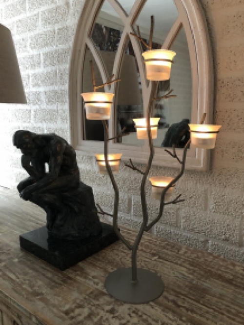 Metal light tree with 6 glass candle holders, LAST!!