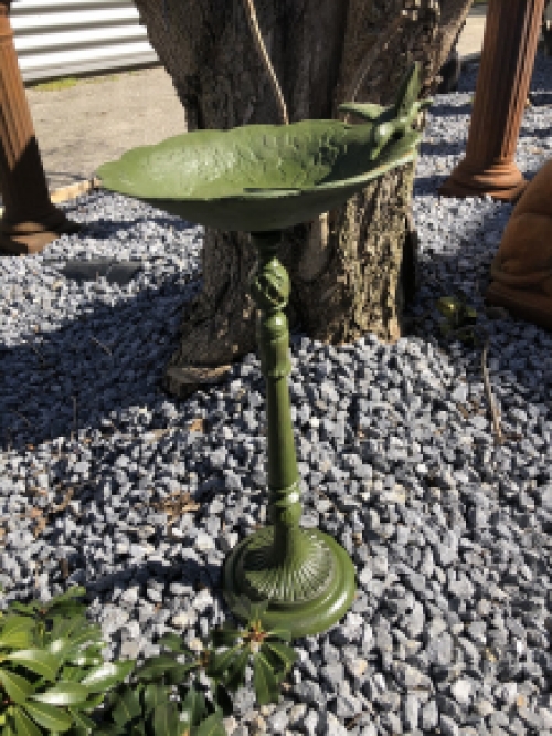 LAATSTE: Vogelbad met Hummingbird XL, gietijzer, antiek groen-rust.