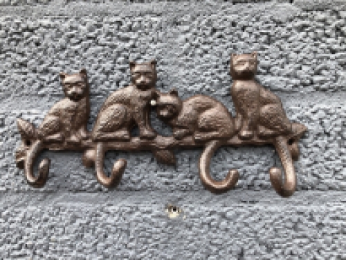Kapstok met Katten - Bruin - Gietijzer