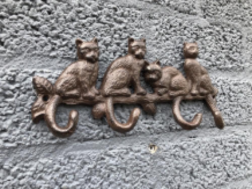 Kapstok met Katten - Bruin - Gietijzer