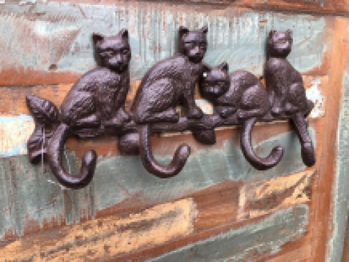 Kapstok met Katten - Bruin - Gietijzer