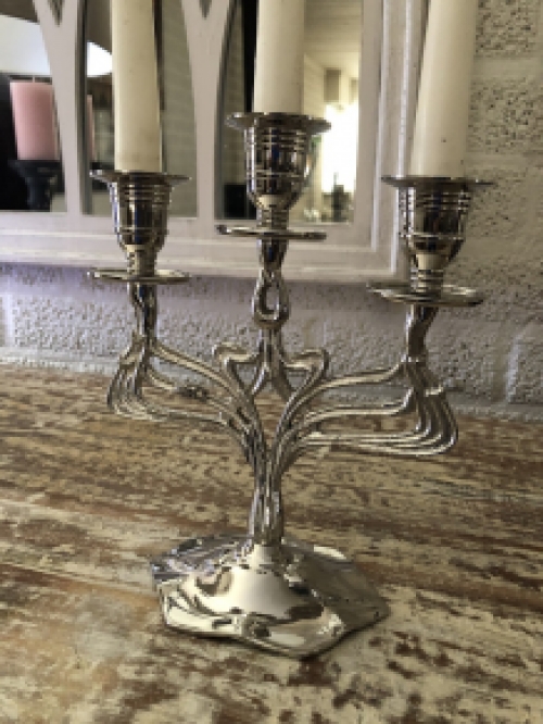 Kerzenleuchter - 3-Arm - Nickel