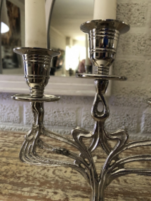 Kerzenleuchter - 3-Arm - Nickel