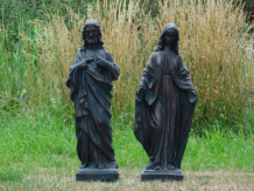 Jesus & Mary - polystone - set of 2 statues