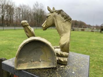 Set of 2 Horse Statues - olive green - bookends