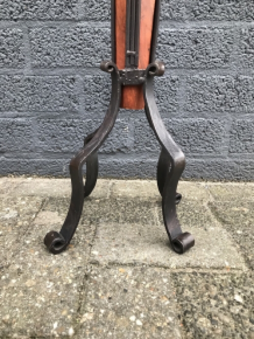 Candle holder / candle stand set, made of wrought iron and wood, robust!